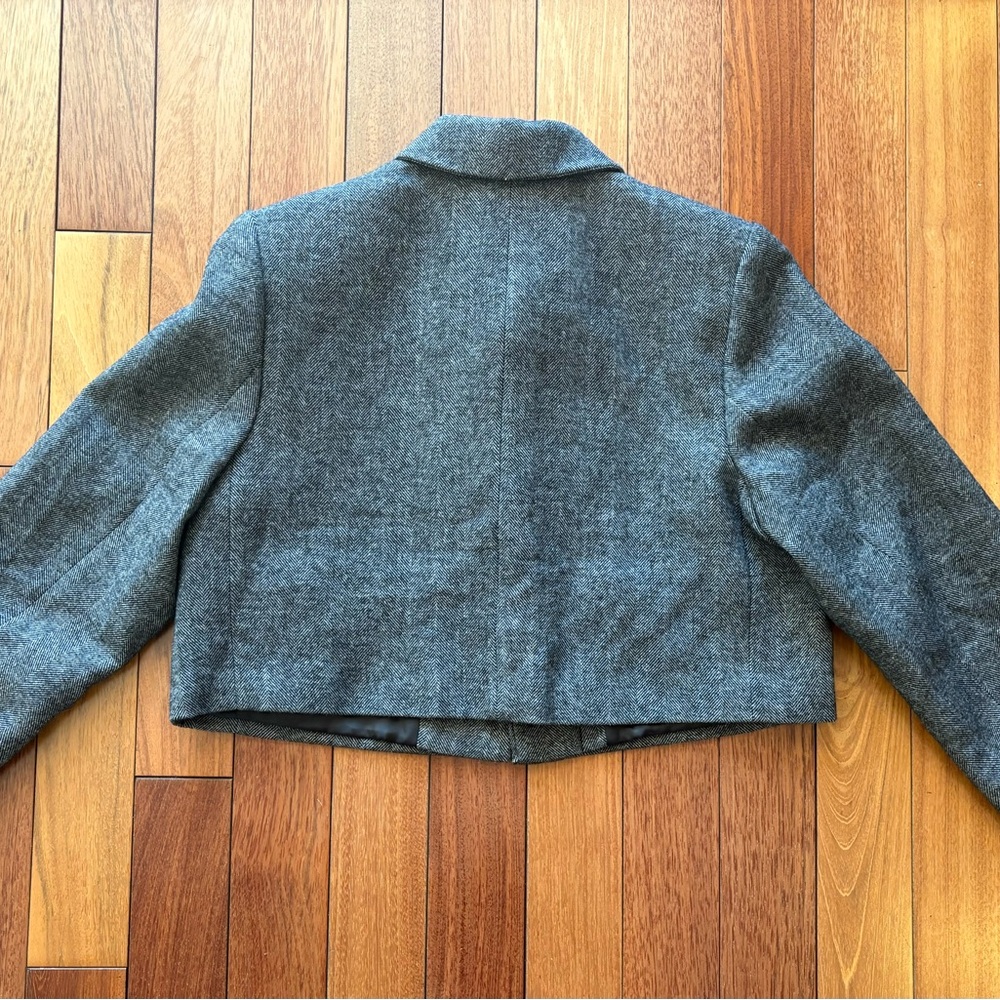 GAP Women's Charcoal Cropped Blazer - Picture 5 of 5